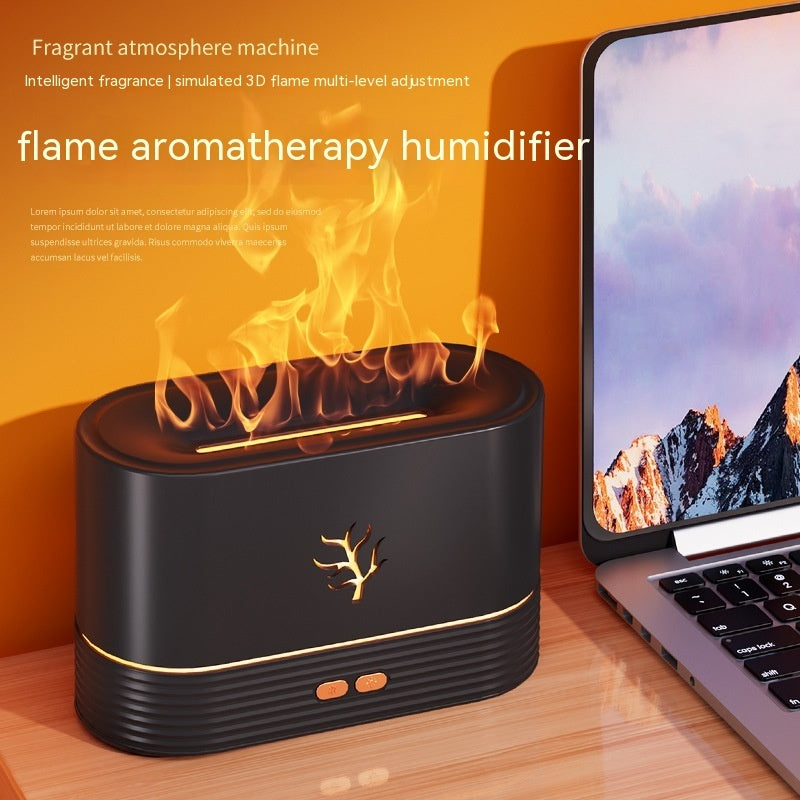 Smart Timing LED Electric Aroma Diffuser Simulation Fire Night Humidifier