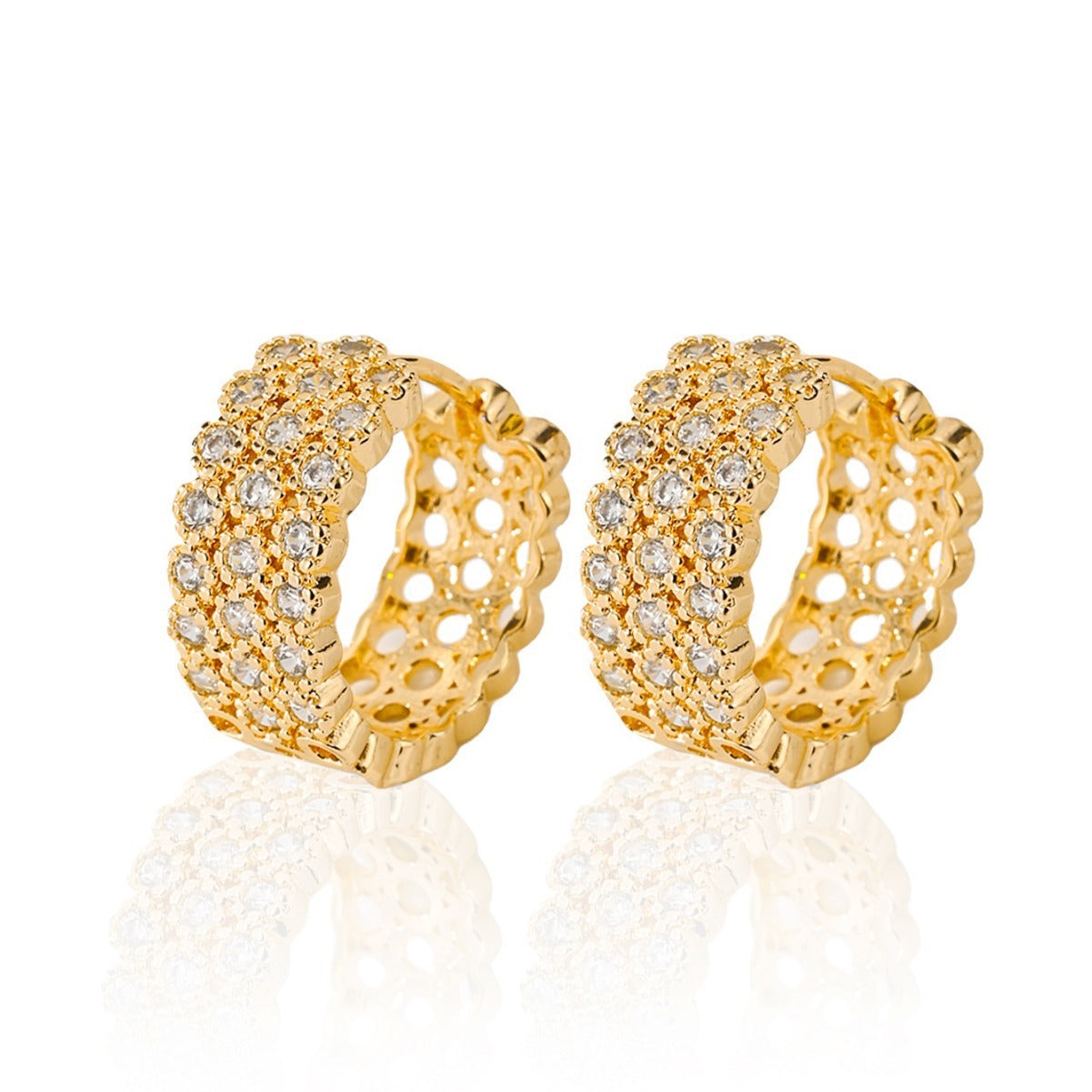 Gold-plated Zircon Fashion Earrings