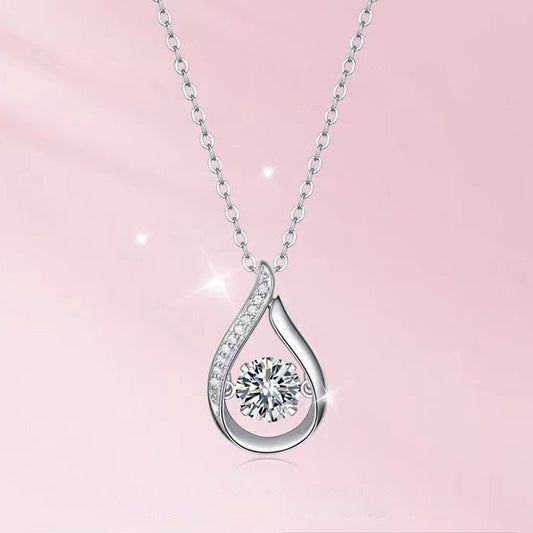 Silver Drop-shaped Pendant Necklace