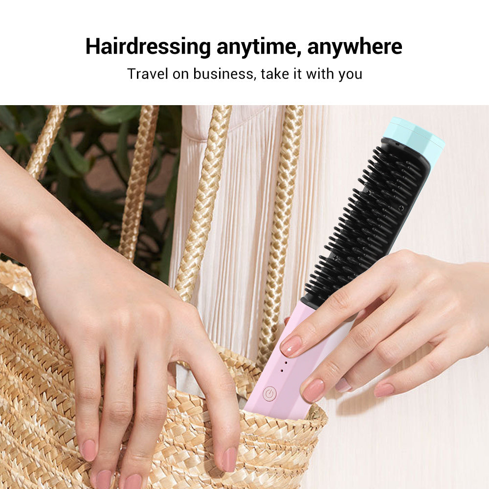 Straighten Dual-purpose Portable Wireless Electronic Hairbrush