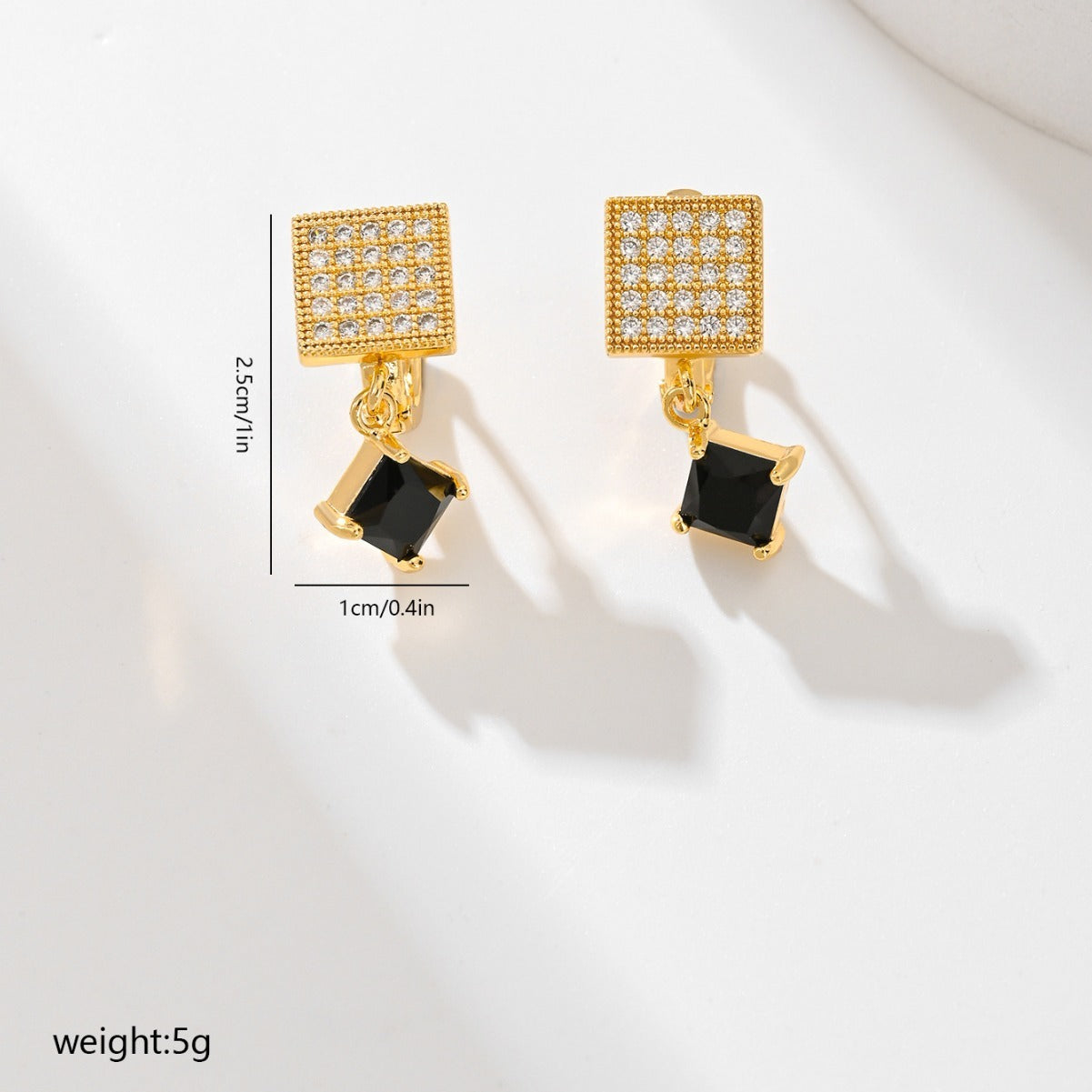 Square Design Fashion Zircon Earrings In Various Colors