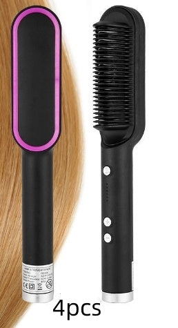 2 In 1 Hair Straightener Hot Comb Curling Tong Dual-purpose Electric Hair Brush