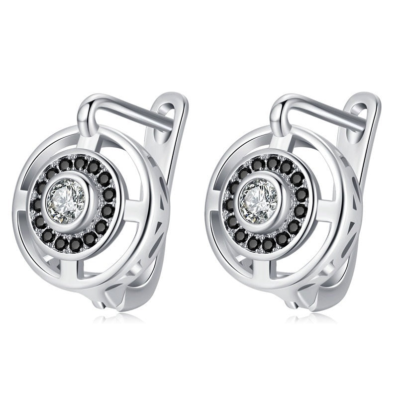 Silver-plated Studded Zircon Women's Earrings