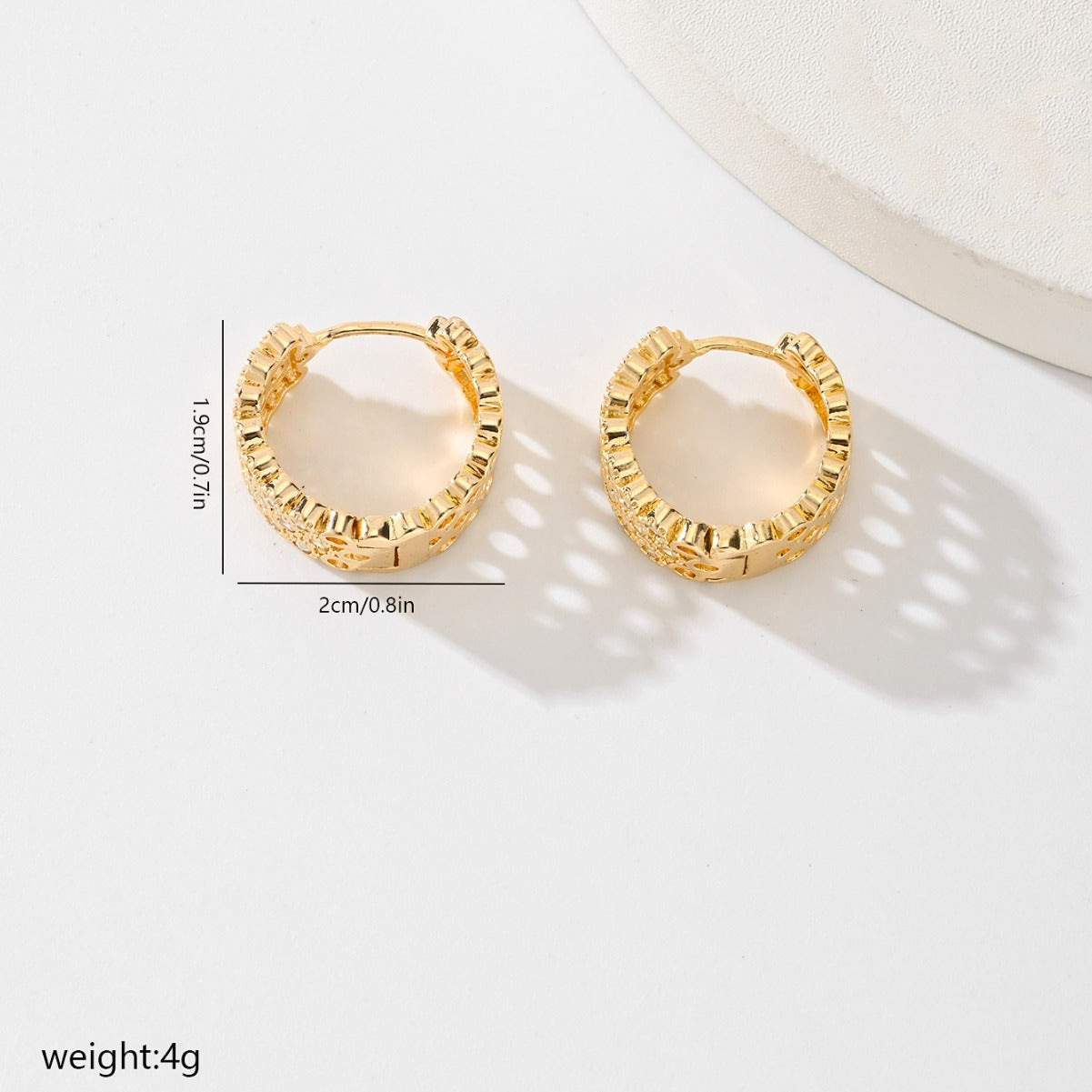 Gold-plated Zircon Fashion Earrings